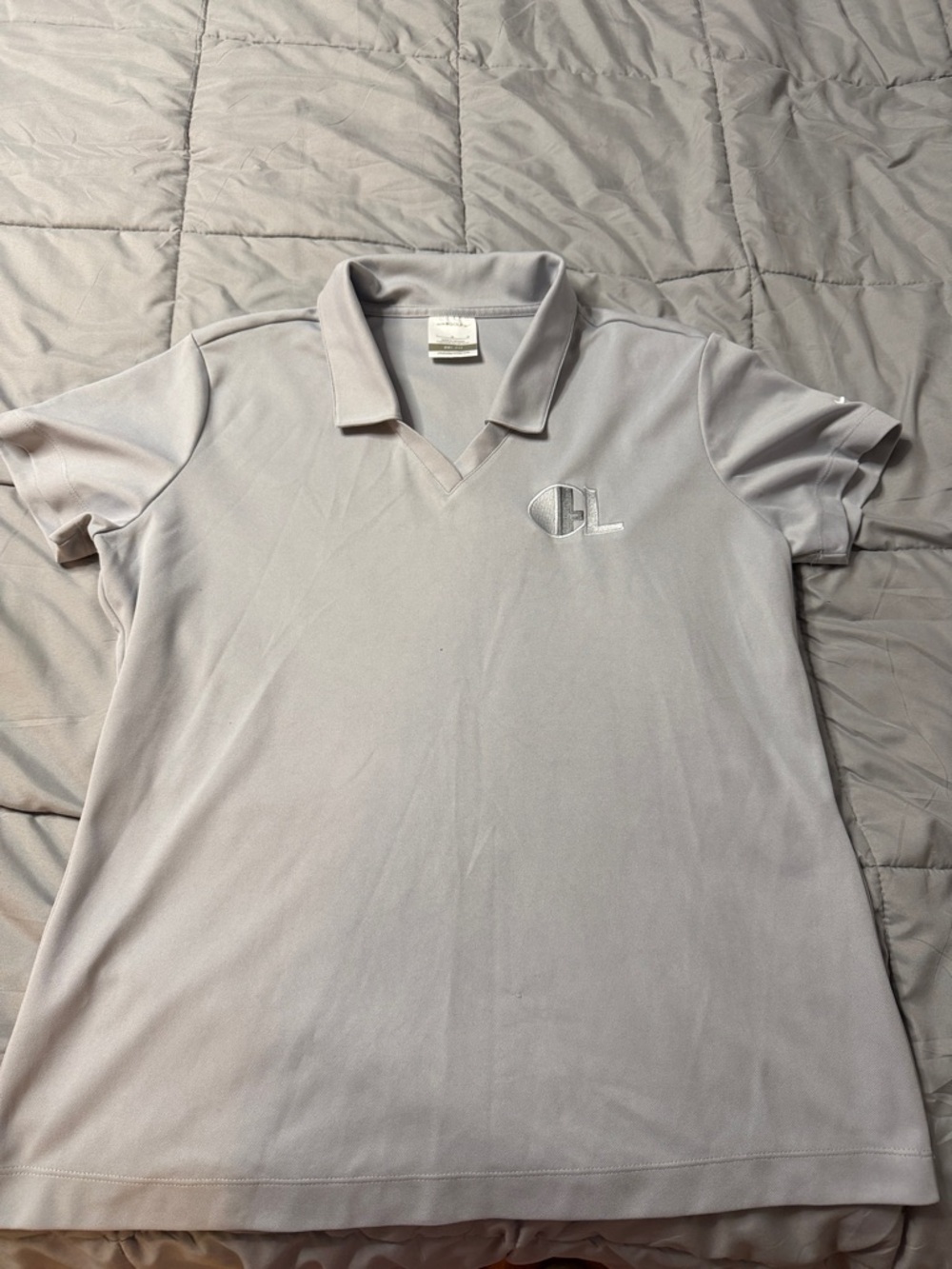 Light Gray Polo Shirt with Embroidered Logo